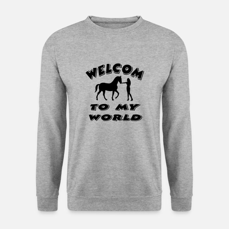 Pferd - Unisex Pullover - Weißgrau meliert