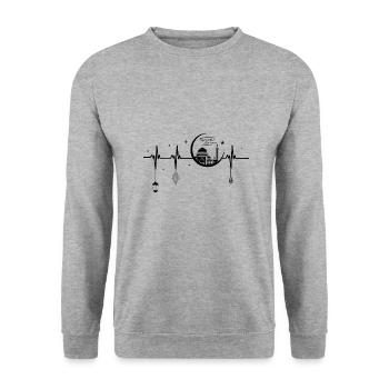 Ramadan kareem heartbeat - Muslim - Unisex Sweatshirt - salt & pepper - Front - Alina (178cm) & Michal (187cm)