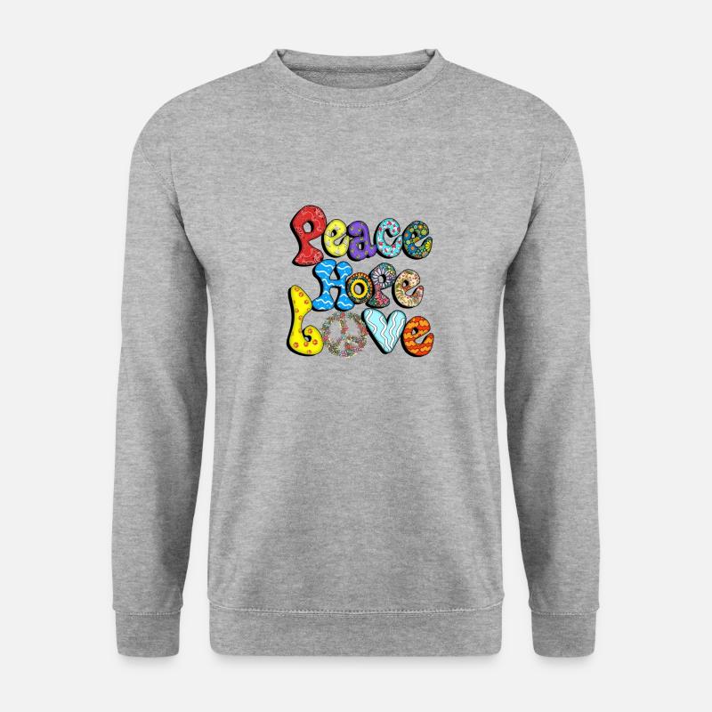 Peace Hope Love Design - Unisex Pullover - Weißgrau meliert