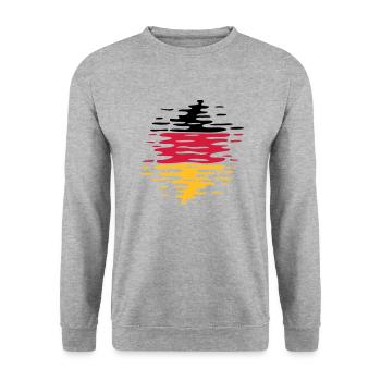 Germany Flag Waves - Unisex Sweatshirt - salt & pepper - Front - Alina (178cm) & Michal (187cm)