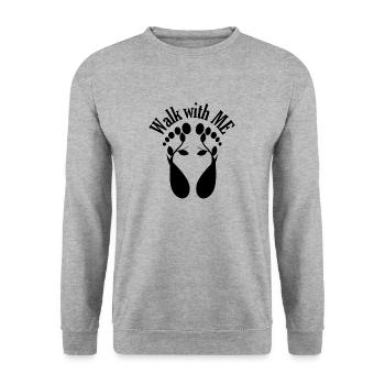 Gehen Sie mit ME-Füßen schwarz - Unisex Pullover - Weißgrau meliert - Vorne - Alina (178cm) & Michal (187cm)