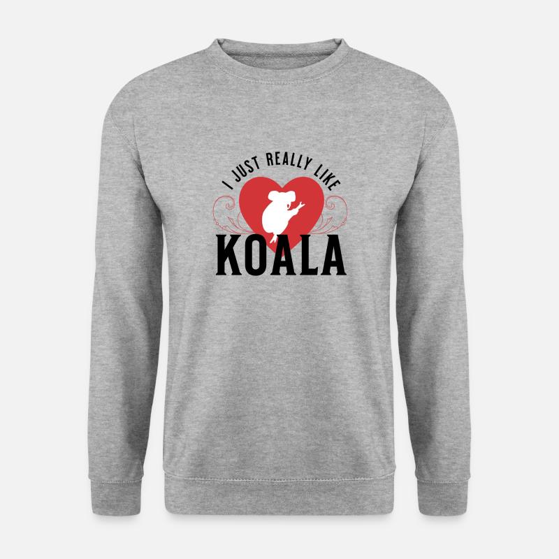 Ich mag KOALA einfach sehr - Unisex Pullover - Weißgrau meliert