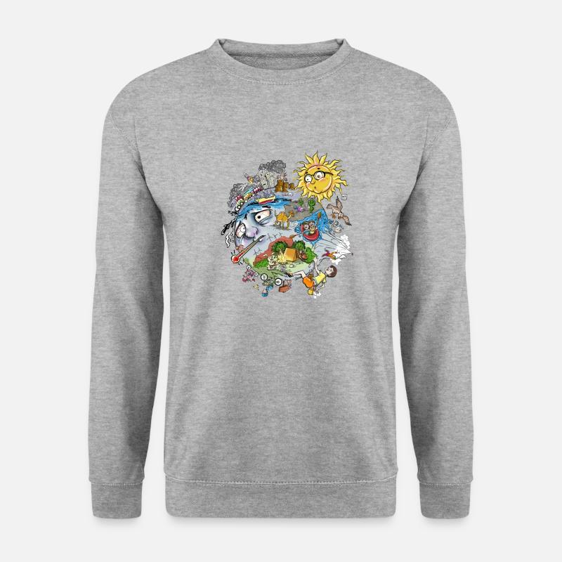 Think Global - Climb Local - No Text - Unisex Pullover - Weißgrau meliert