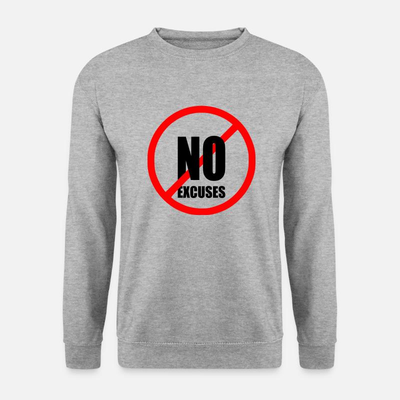 No excuses - Unisex Pullover - Weißgrau meliert