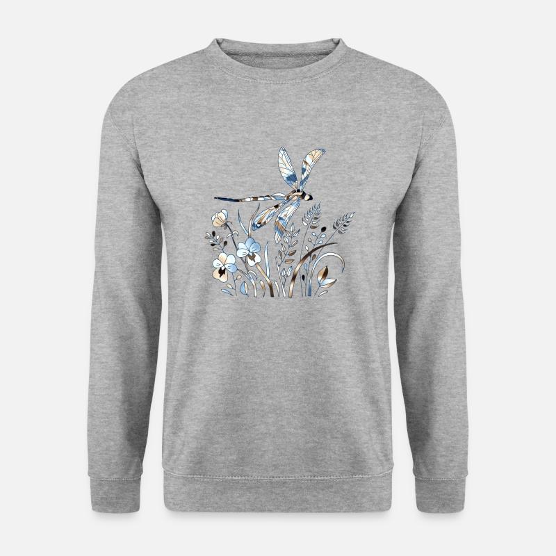 Libelle - Unisex Pullover - Weißgrau meliert