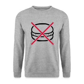 Verboten Burger essen - Unisex Pullover - Weißgrau meliert - Vorne - Alina (178cm) & Michal (187cm)
