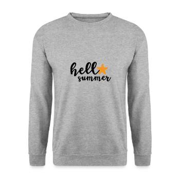 Hello Summer Vacation - Unisex Sweatshirt - salt & pepper - Front - Alina (178cm) & Michal (187cm)