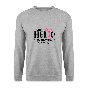 Hello Summer sunshine - Unisex Sweatshirt - salt & pepper - Front - Alina (178cm) & Michal (187cm)