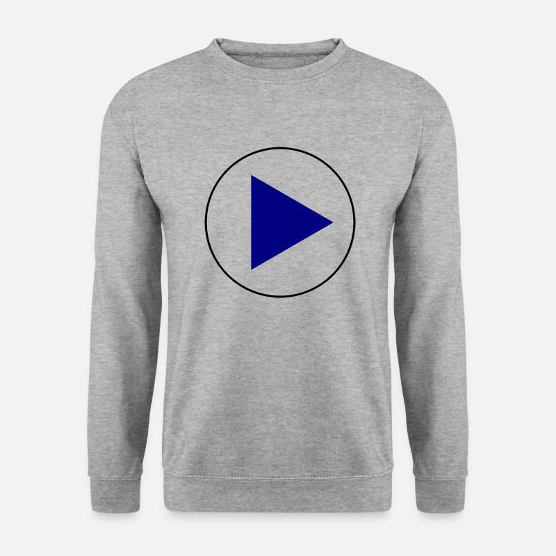 Play Button zum personalisieren - Unisex Pullover - Weißgrau meliert