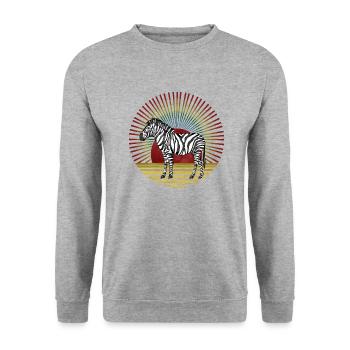 Zebra - Unisex Pullover - Weißgrau meliert - Vorne - Alina (178cm) & Michal (187cm)