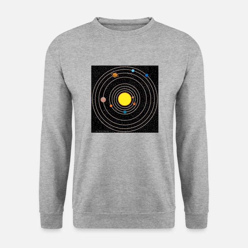 Sonnensystem - Unisex Pullover - Weißgrau meliert