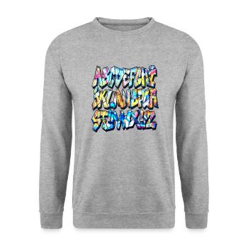 Graffiti alphabet - Unisex Sweatshirt - salt & pepper - Front - Alina (178cm) & Michal (187cm)