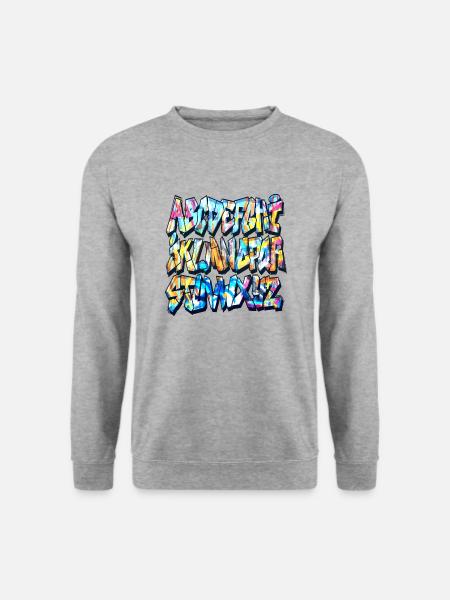 Alphabet graffiti - Sweat-shirt Unisexe - gris chiné