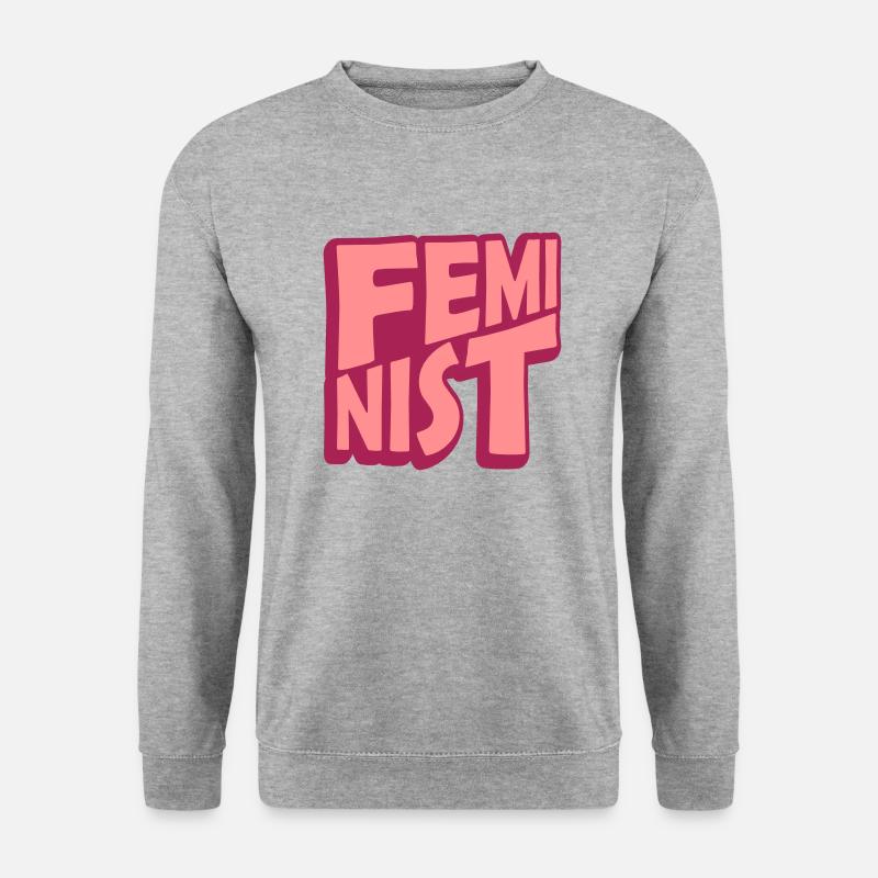 Feminist Aktivist Schriftzug - Unisex Pullover - Weißgrau meliert