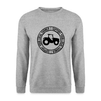 Unterstütze regionale Bauern - Unisex Pullover - Weißgrau meliert - Vorne - Alina (178cm) & Michal (187cm)