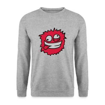 Hairy monster face - Unisex Sweatshirt - salt & pepper - Front - Alina (178cm) & Michal (187cm)
