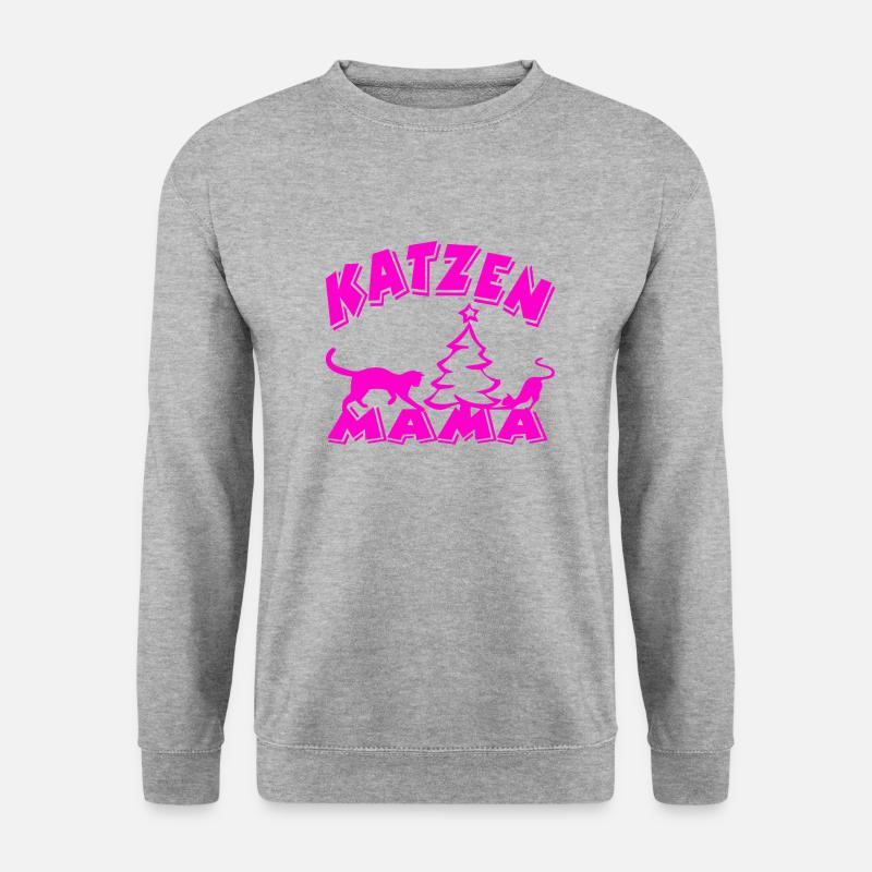 Katzen - Unisex Pullover - Weißgrau meliert