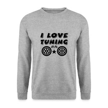 Car - Unisex Sweatshirt - salt & pepper - Front - Alina (178cm) & Michal (187cm)