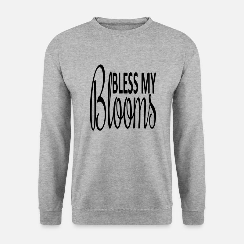 Bless my Blooms - Unisex Pullover - Weißgrau meliert