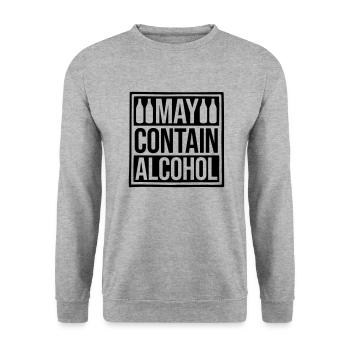 Attention May Contain Alcohol - Unisex Sweatshirt - salt & pepper - Front - Alina (178cm) & Michal (187cm)