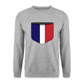 France Pocket - Unisex Sweatshirt - salt & pepper - Front - Alina (178cm) & Michal (187cm)