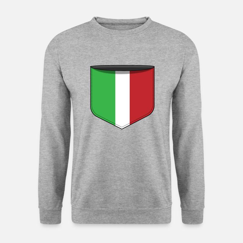 Pocket Italien - Unisex Pullover - Weißgrau meliert