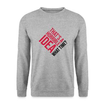 Thats a horrible Idea - Unisex Sweatshirt - salt & pepper - Front - Alina (178cm) & Michal (187cm)