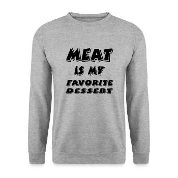 Meat - Unisex Sweatshirt - salt & pepper - Front - Alina (178cm) & Michal (187cm)