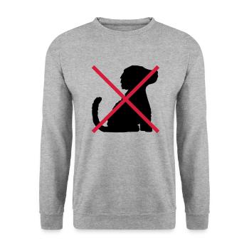 No Dogs Symbol Shield - Unisex Sweatshirt - salt & pepper - Front - Alina (178cm) & Michal (187cm)