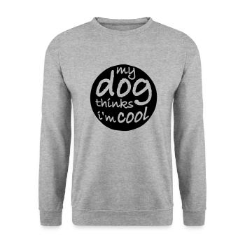 Dog thinks in the cool - Unisex Sweatshirt - salt & pepper - Front - Alina (178cm) & Michal (187cm)
