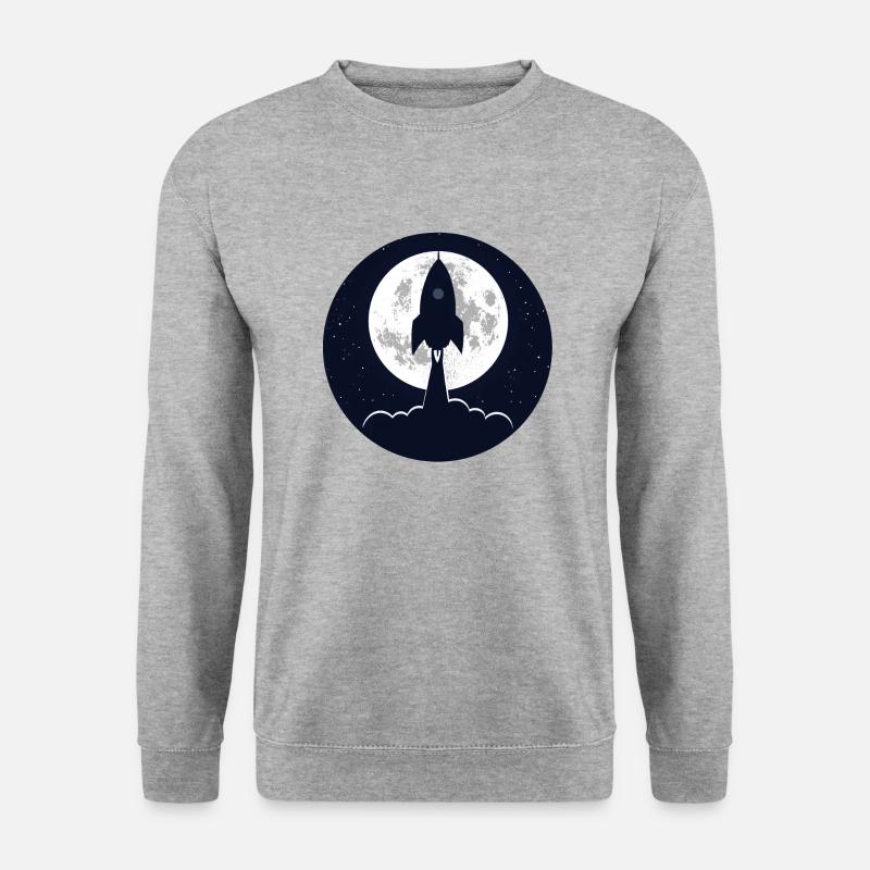 Runde Silhouette Raketenabheben - Unisex Pullover - Weißgrau meliert