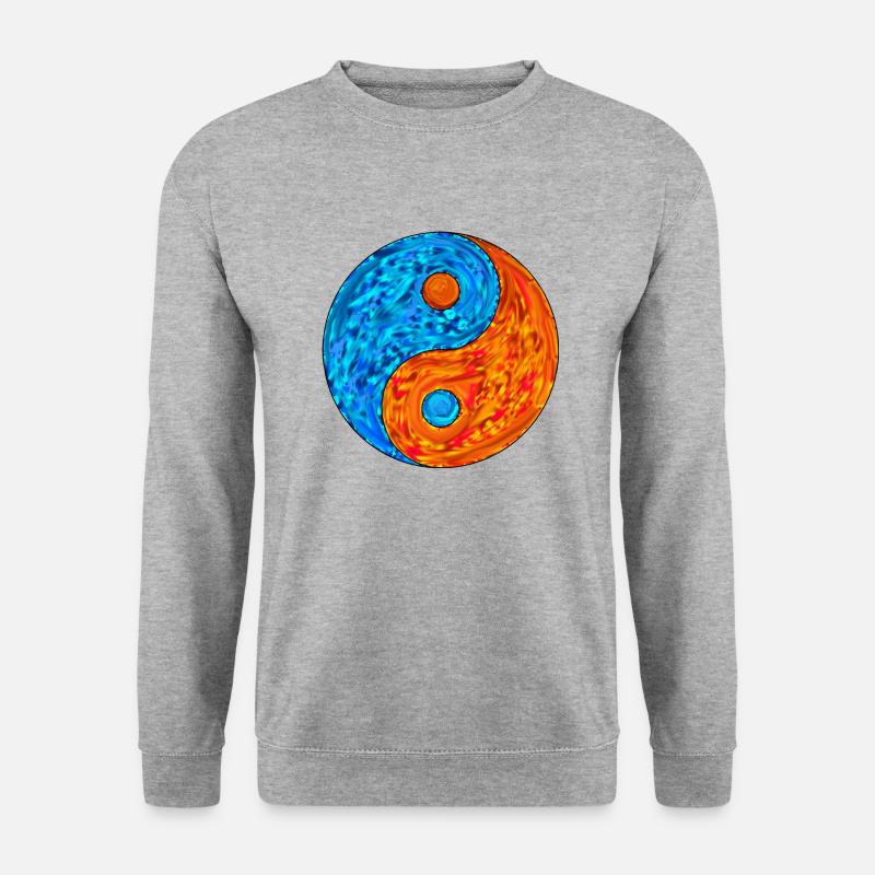 yinandyangverwischt - Unisex Pullover - Weißgrau meliert