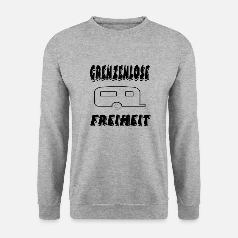 Camping - Unisex Pullover - Weißgrau meliert