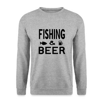 Angling - Unisex Sweatshirt - salt & pepper - Front - Alina (178cm) & Michal (187cm)