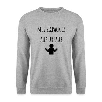 Mei Sixpack is auf Urlaub - Unisex Pullover - Weißgrau meliert - Vorne - Alina (178cm) & Michal (187cm)
