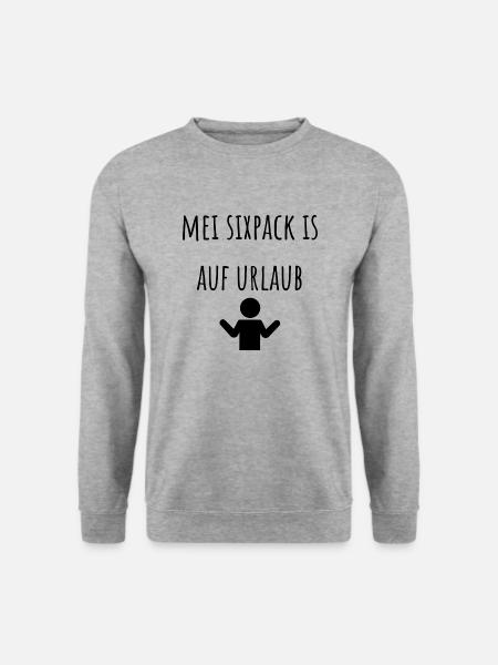 Mei Sixpack is auf Urlaub - Unisex Pullover - Weißgrau meliert