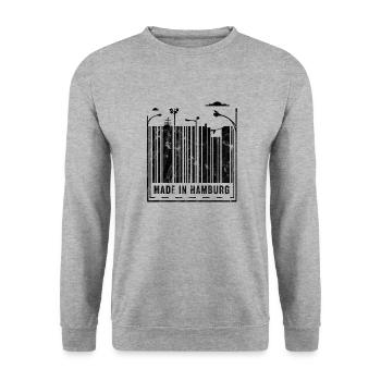 Ville hanséatique de Hambourg - Sweat-shirt Unisexe - gris chiné - Devant - Alina (178cm) & Michal (187cm)