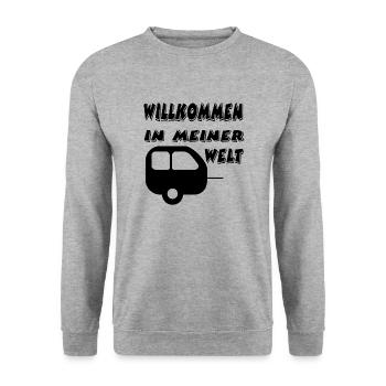 Camping - Unisex Pullover - Weißgrau meliert - Vorne - Alina (178cm) & Michal (187cm)