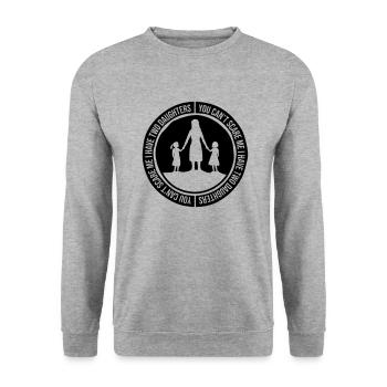 J’ai deux filles - Sweat-shirt Unisexe - gris chiné - Devant - Alina (178cm) & Michal (187cm)