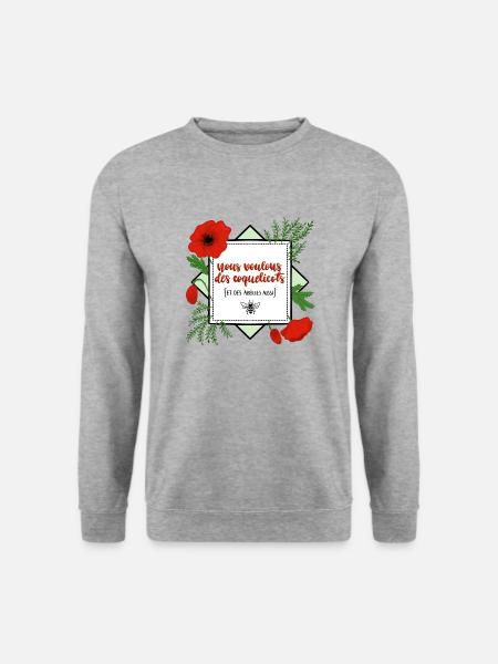 Nous Voulons Des Coquelicots et des abeilles - Sweat-shirt Unisexe - gris chiné