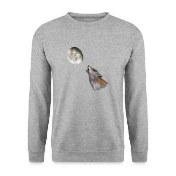 howling to the moon - Unisex Pullover - Weißgrau meliert - Vorne - Alina (178cm) & Michal (187cm)