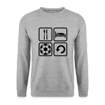 Icons Eat Sleep Football - Unisex Sweatshirt - salt & pepper - Front - Alina (178cm) & Michal (187cm)