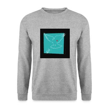 blow in the wing - Unisex Sweatshirt - salt & pepper - Front - Alina (178cm) & Michal (187cm)