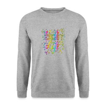 Think outside the box positive thoughts happy - Unisex Sweatshirt - salt & pepper - Front - Alina (178cm) & Michal (187cm)
