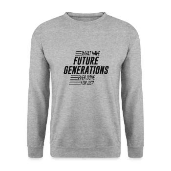 Fun - Future Generations - pos - Unisex Sweatshirt - salt & pepper - Front - Alina (178cm) & Michal (187cm)