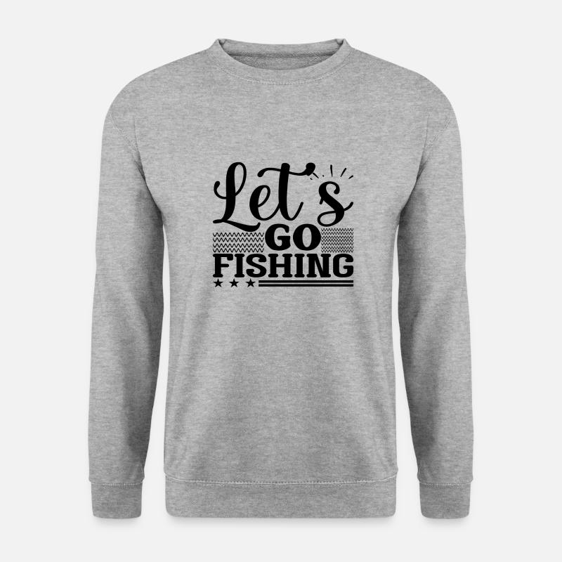 Let´s go Fishing - Unisex Pullover - Weißgrau meliert