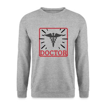Docteur - Sweat-shirt Unisexe - gris chiné - Devant - Alina (178cm) & Michal (187cm)