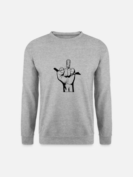 Bad Boy mit Korkenzieher - Unisex Pullover - Weißgrau meliert