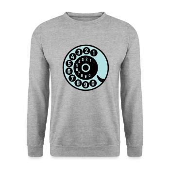 Dial Vintage Phone Call Retro Technology - Unisex Sweatshirt - salt & pepper - Front - Alina (178cm) & Michal (187cm)