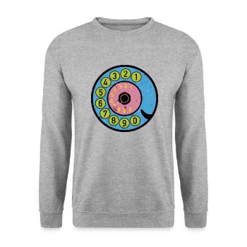 Cadran coloré Vintage Retro Phone Nostalgia - Sweat-shirt Unisexe - gris chiné - Devant - Alina (178cm) & Michal (187cm)